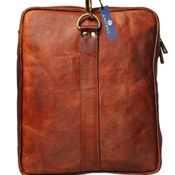 New 24" Men's genuine vintag Leather large, Brown - Picture 7 of 8